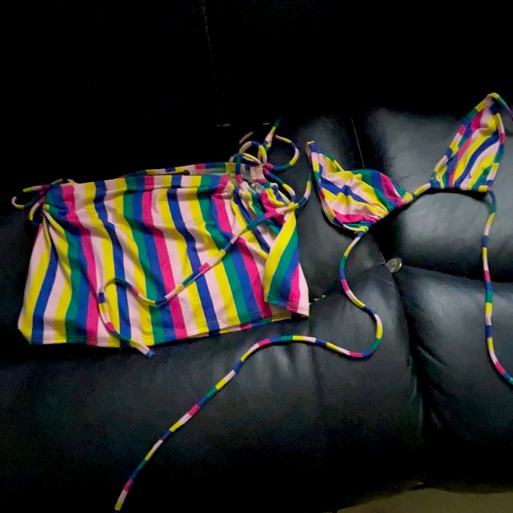 Rainbow two piece skirt and top set